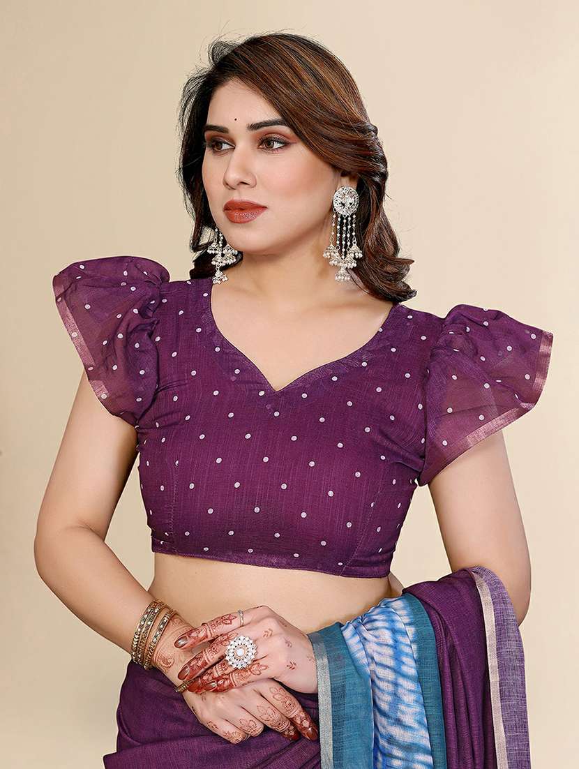 women printed casual wear saree with blouse - 22384339 -  Standard Image - 4