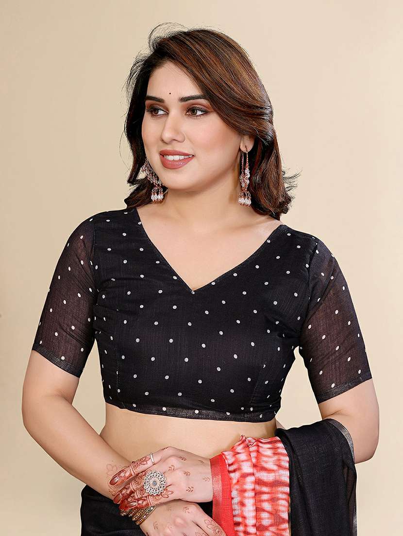 women printed casual wear saree with blouse - 22384340 -  Standard Image - 4
