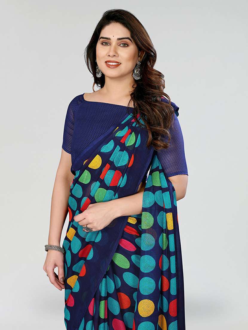 women printed casual wear saree with blouse - 22384532 -  Standard Image - 1