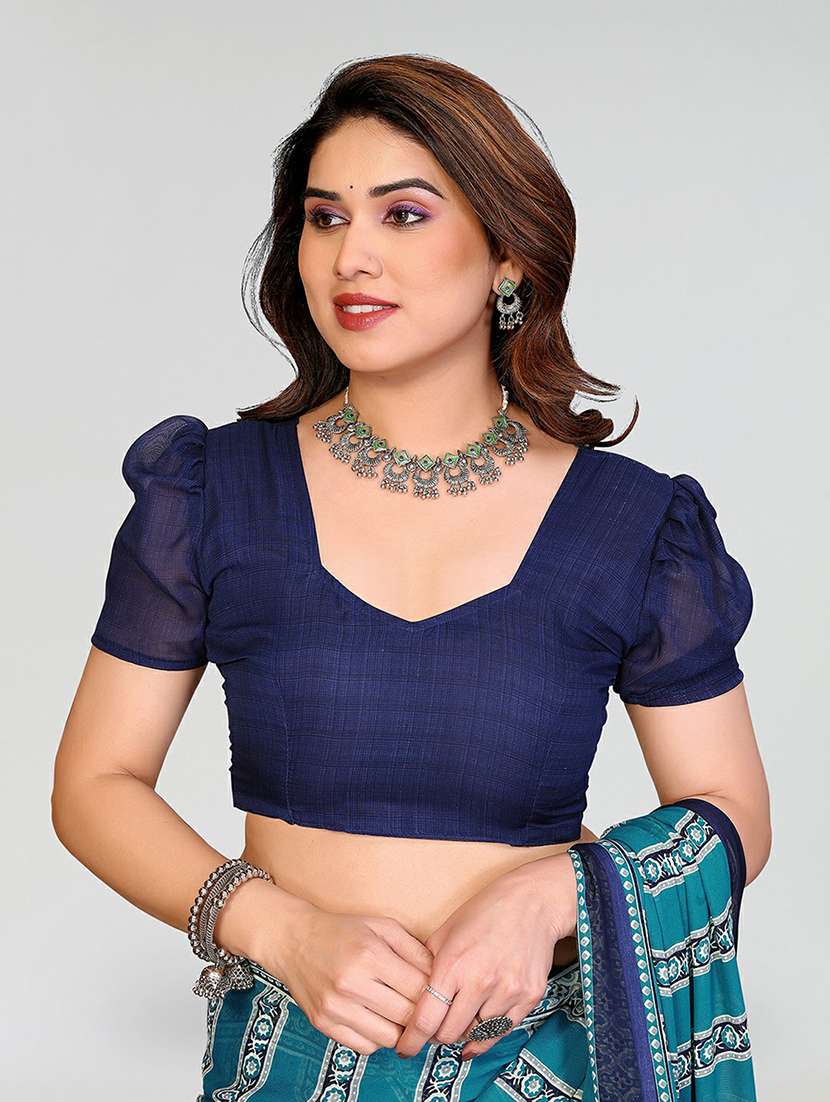 women printed casual wear saree with blouse - 22384545 -  Standard Image - 4