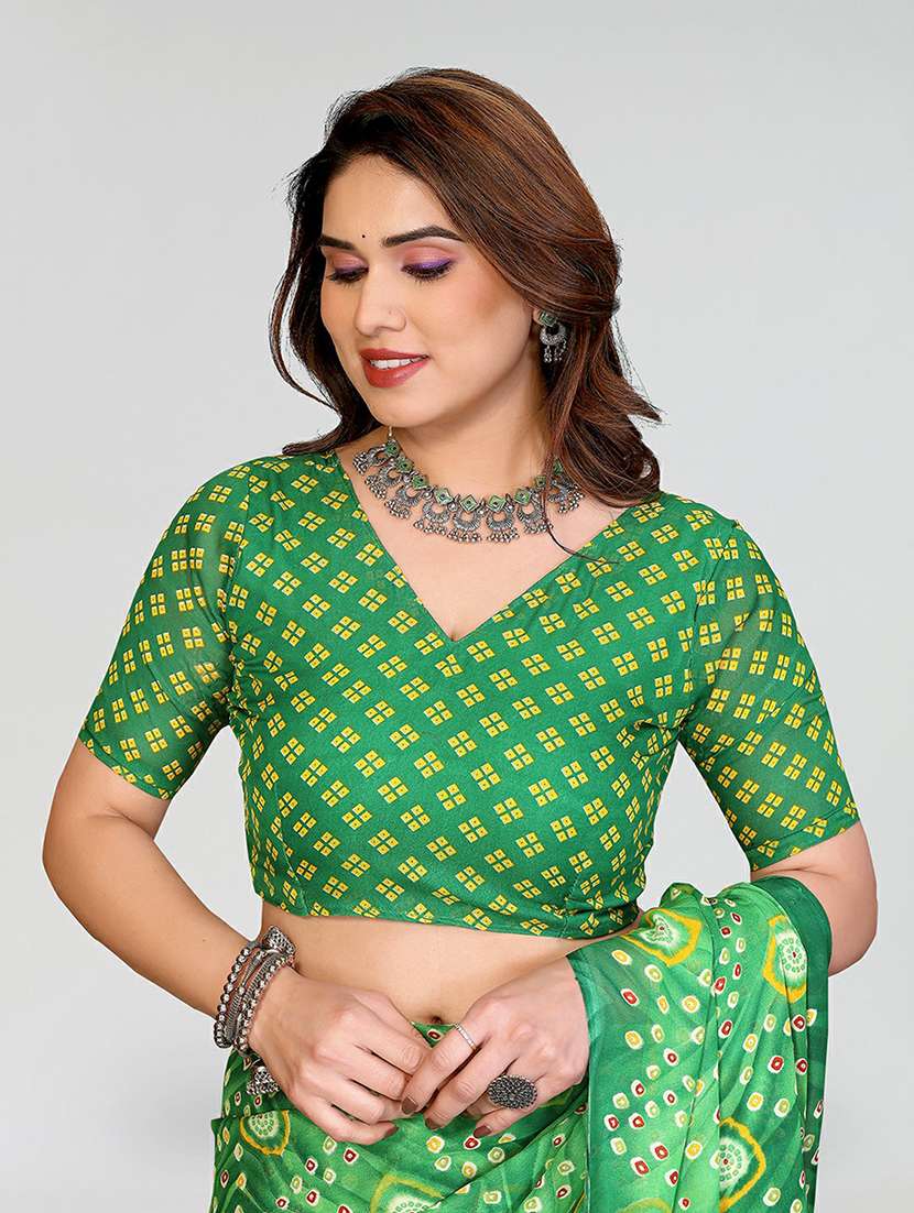 women printed casual wear saree with blouse - 22384551 -  Standard Image - 4