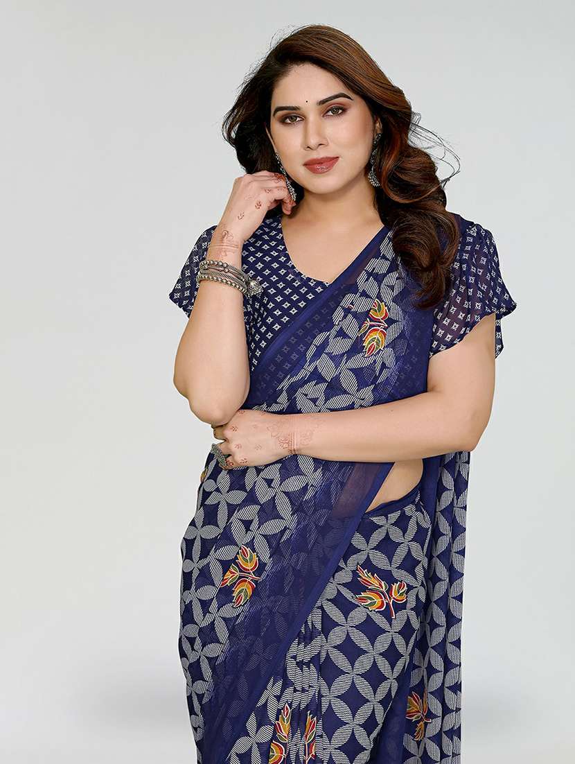 women printed casual wear saree with blouse - 22384558 -  Standard Image - 1