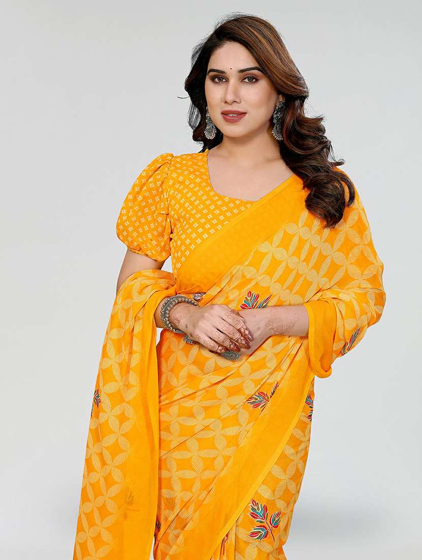 women printed casual wear saree with blouse - 22384559 -  Standard Image - 1