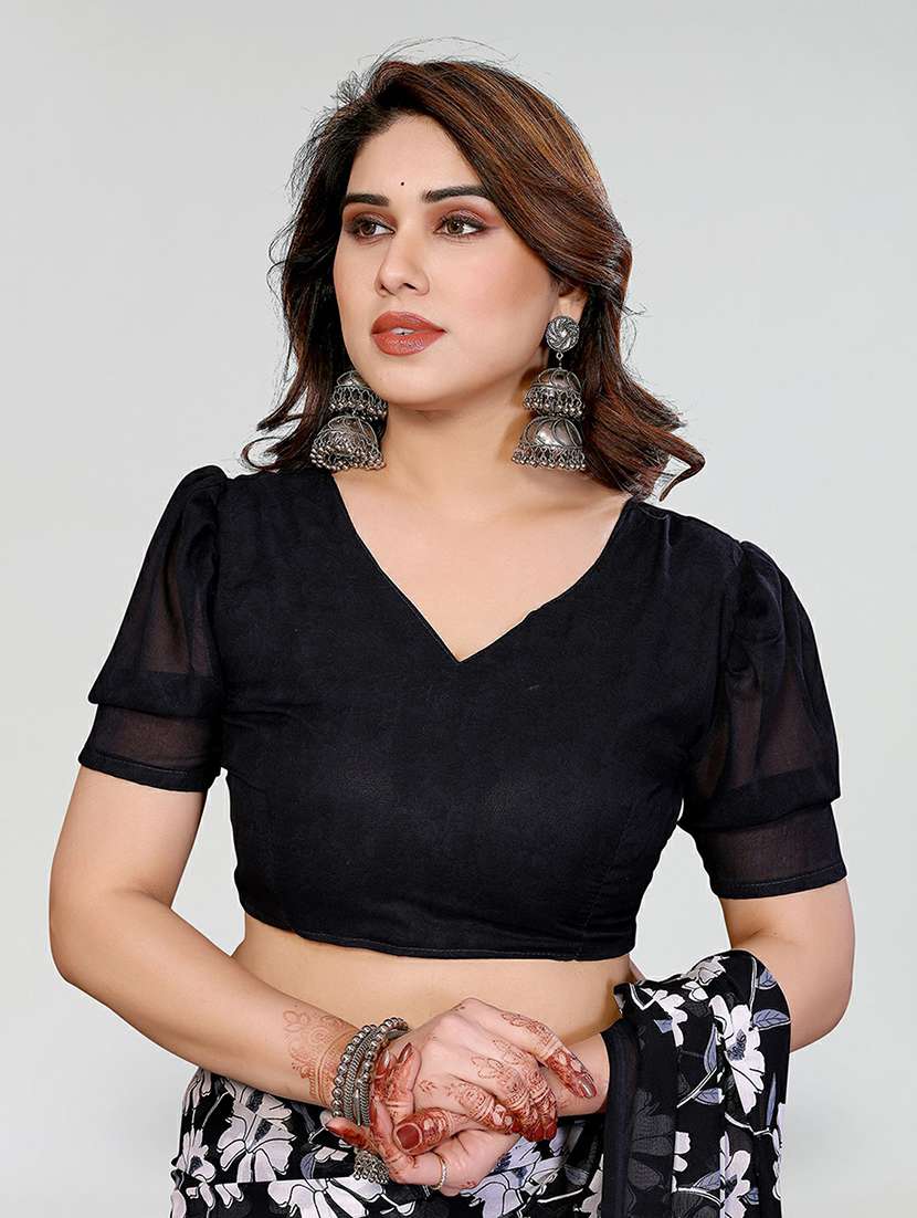 women printed casual wear saree with blouse - 22384566 -  Standard Image - 4