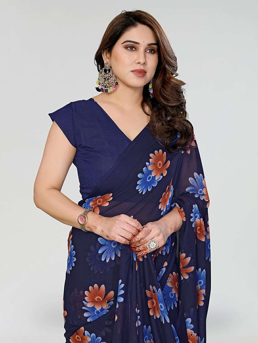 women printed casual wear saree with blouse - 22384567 -  Standard Image - 1