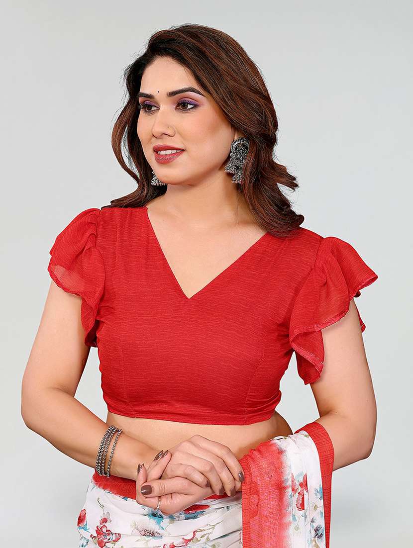 women printed casual wear saree with blouse - 22384574 -  Standard Image - 4