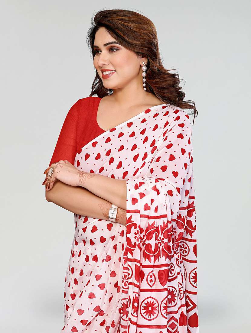 women printed casual wear saree with blouse - 22384575 -  Standard Image - 1