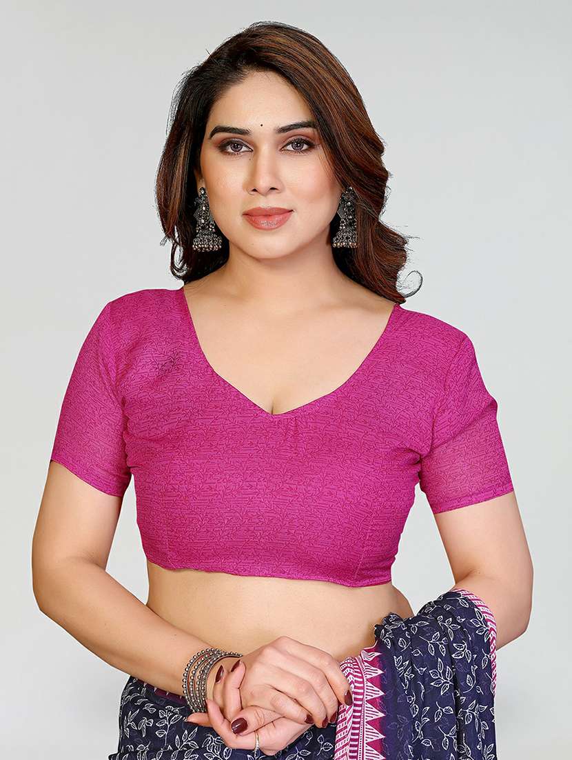 women printed casual wear saree with blouse - 22384587 -  Standard Image - 4