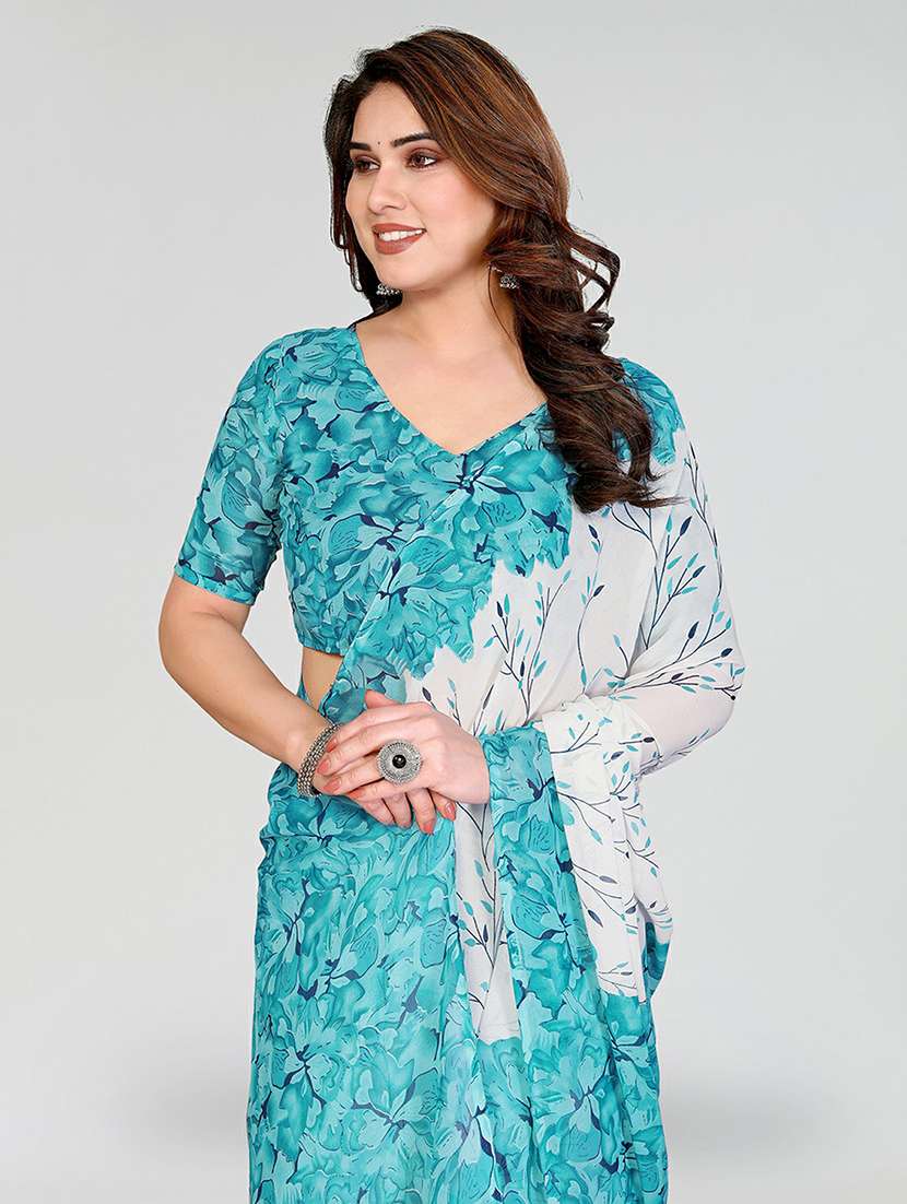 women printed casual wear saree with blouse - 22384591 -  Standard Image - 1