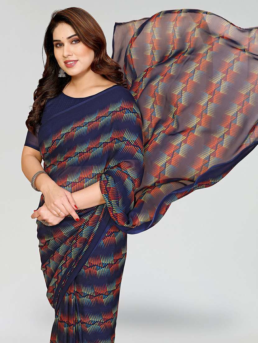 women printed casual wear saree with blouse - 22384595 -  Standard Image - 1