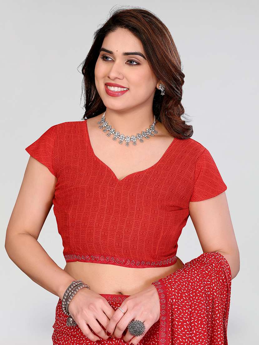 women printed casual wear saree with blouse - 22384622 -  Standard Image - 4