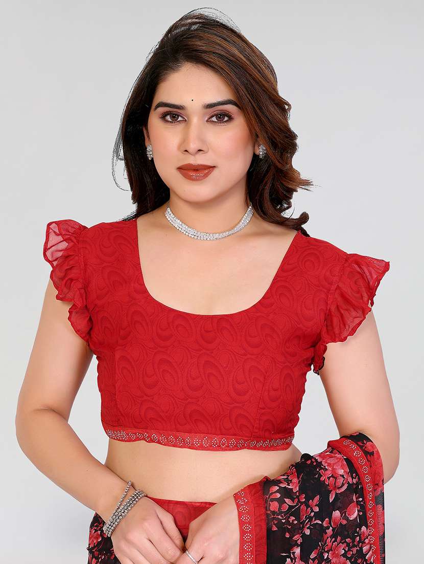 women printed casual wear saree with blouse - 22384638 -  Standard Image - 4