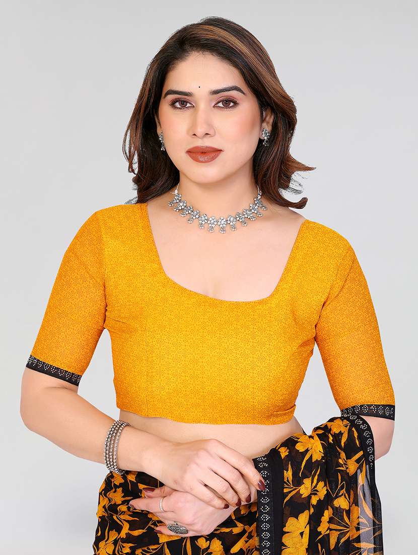 women printed casual wear saree with blouse - 22384640 -  Standard Image - 4