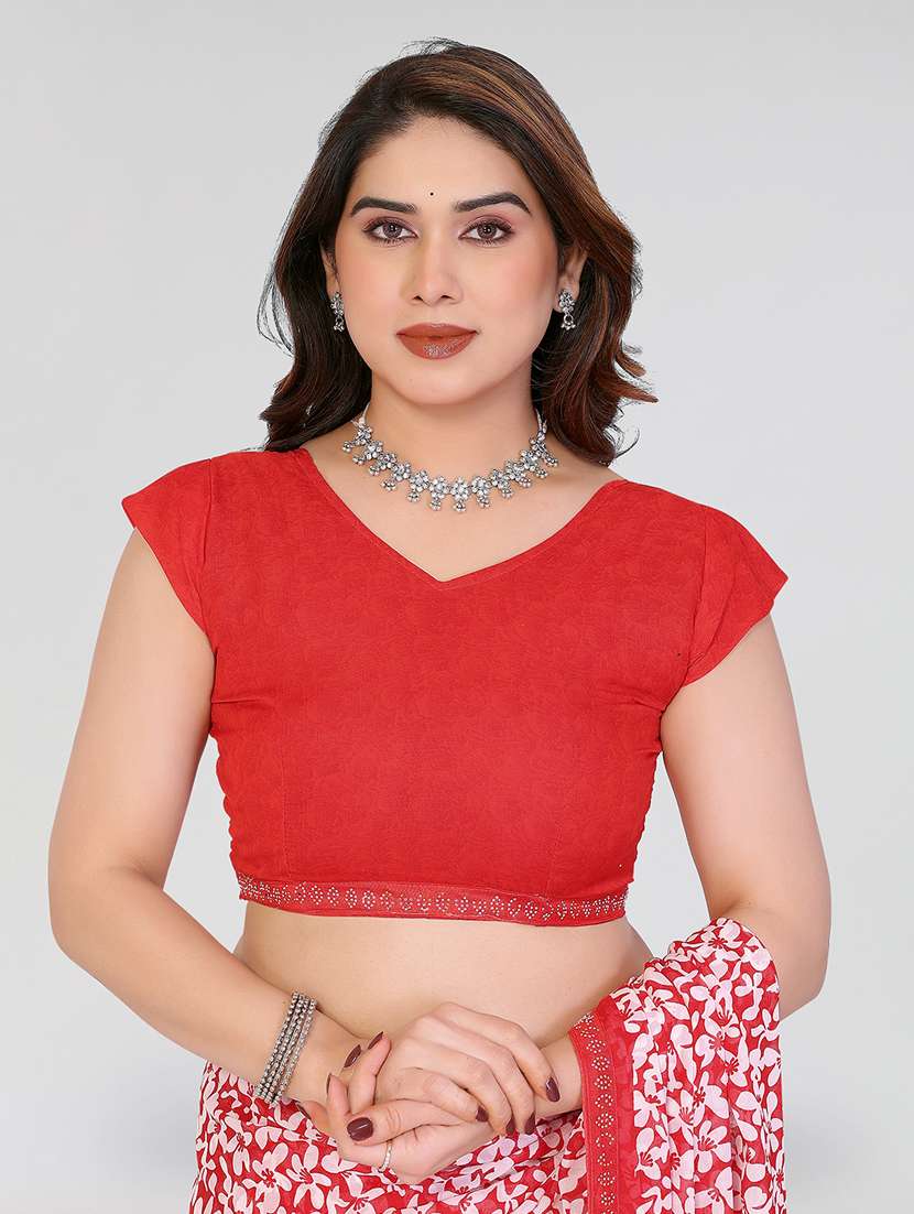 women printed casual wear saree with blouse - 22384644 -  Standard Image - 4