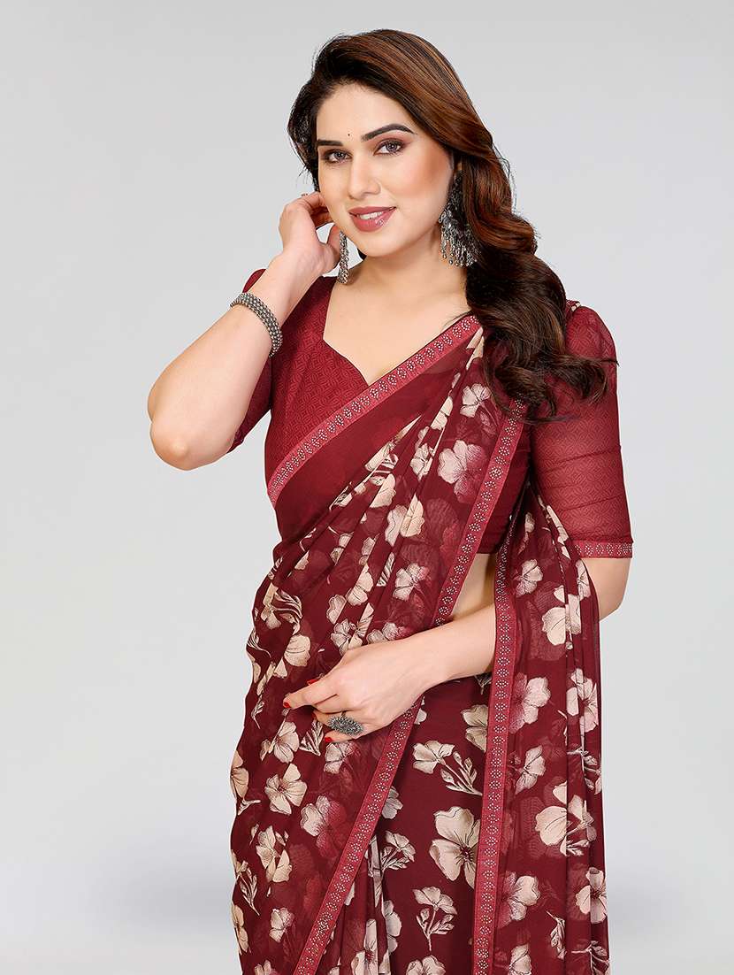 women printed casual wear saree with blouse - 22384648 -  Standard Image - 1