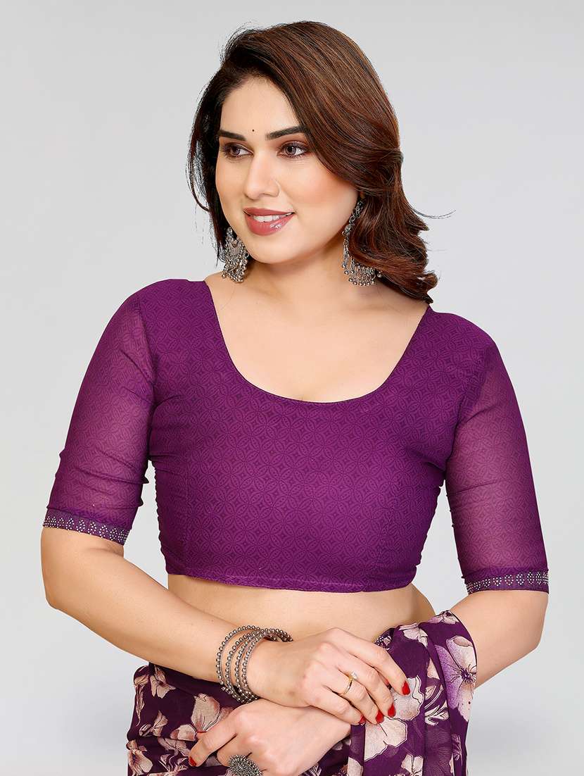 Women Printed Casual Wear Saree With Blouse - 22384650 -  Standard Image - 4