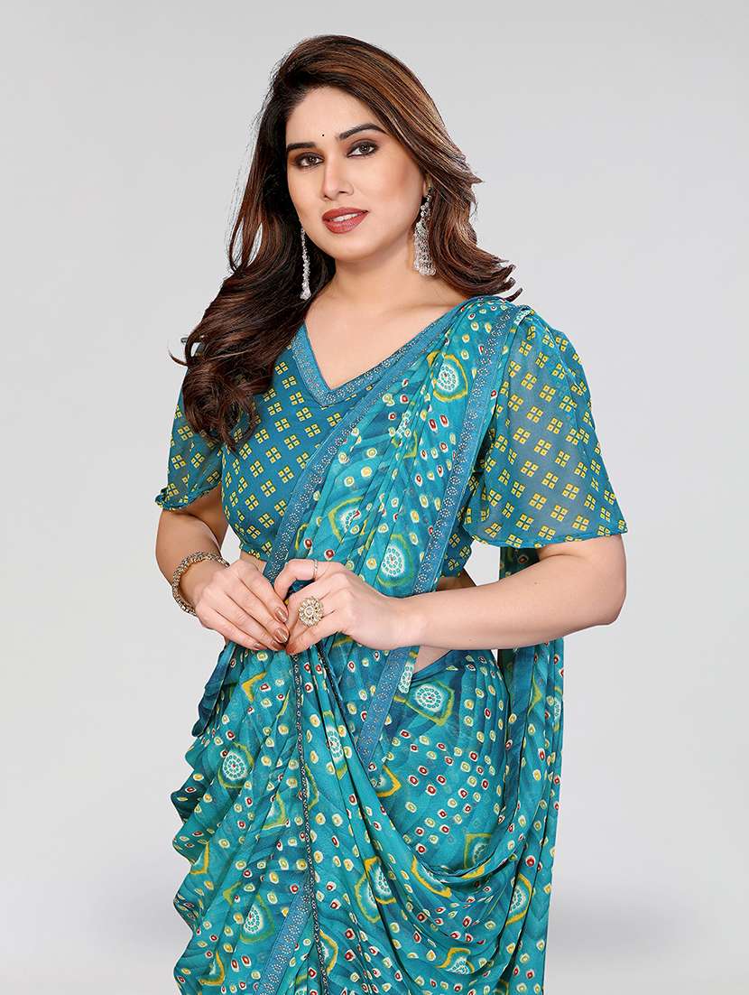 women printed casual wear saree with blouse - 22384656 -  Standard Image - 1