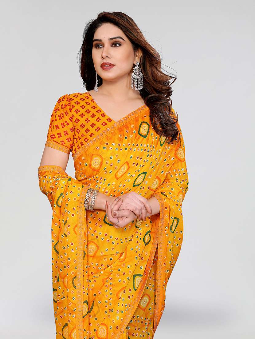 women printed casual wear saree with blouse - 22384657 -  Standard Image - 1