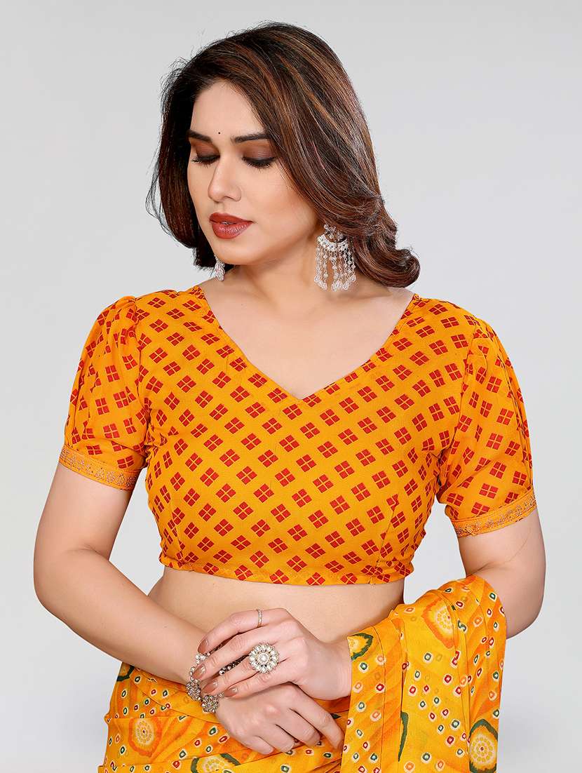 women printed casual wear saree with blouse - 22384657 -  Standard Image - 4