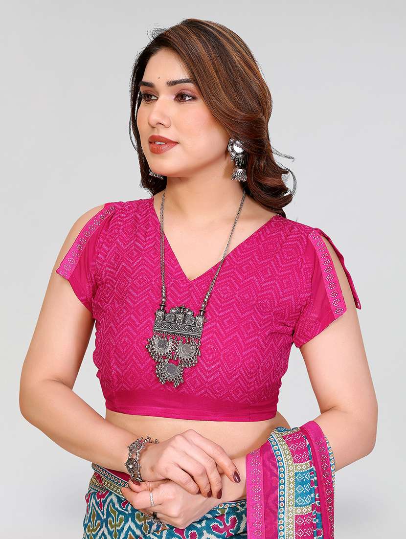 women printed casual wear saree with blouse - 22384662 -  Standard Image - 4