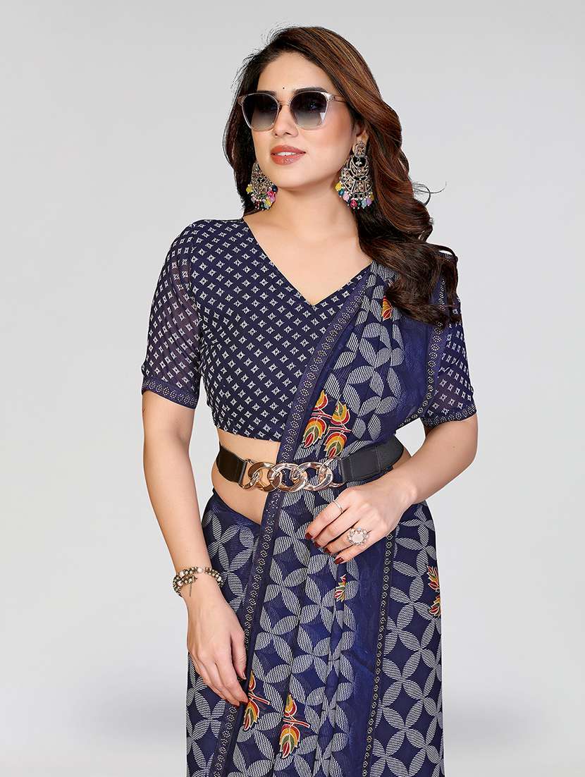 women printed casual wear saree with blouse - 22384666 -  Standard Image - 1