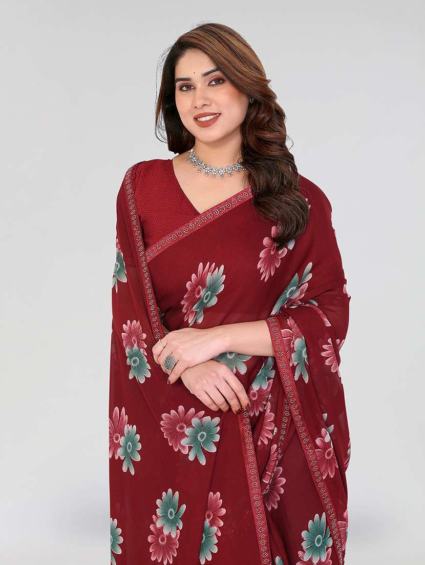 women printed casual wear saree with blouse - 22384676 -  Standard Image - 1