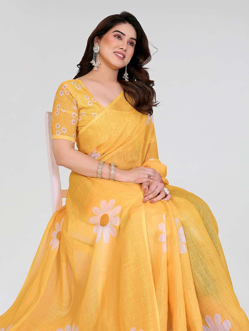 women printed casual wear saree with blouse - 22384684 -  Standard Image - 1