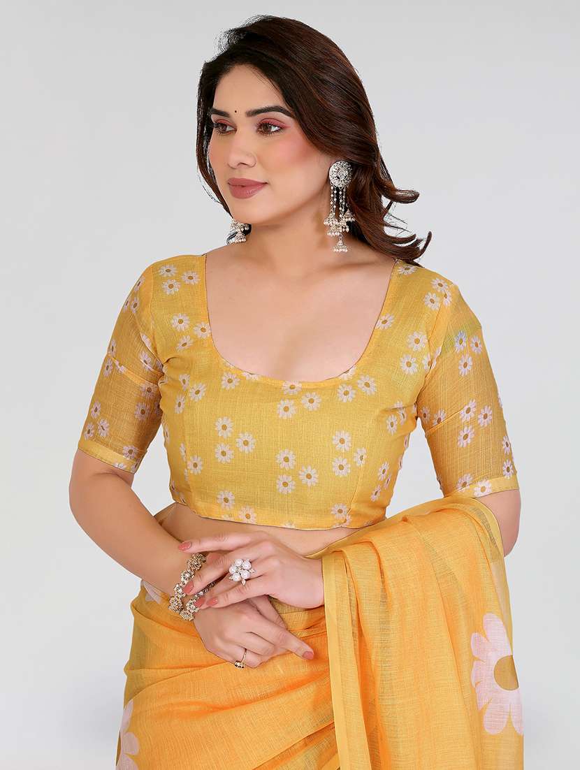 women printed casual wear saree with blouse - 22384684 -  Standard Image - 4