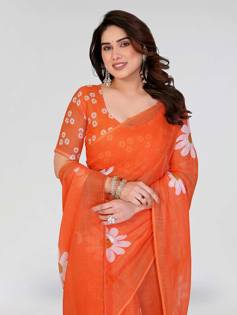 women printed casual wear saree with blouse - 22384686 -  Standard Image - 1