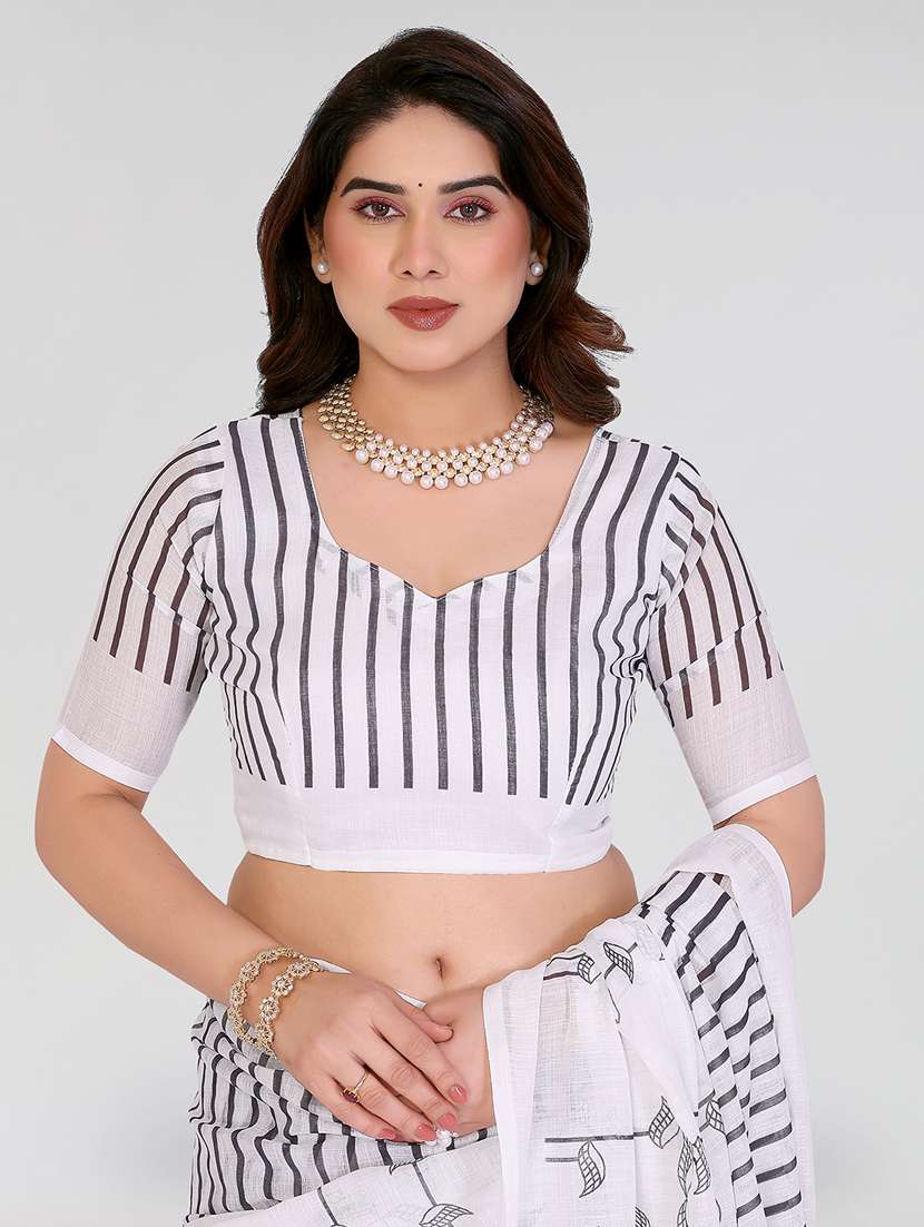 women printed casual wear saree with blouse - 22384694 -  Standard Image - 4