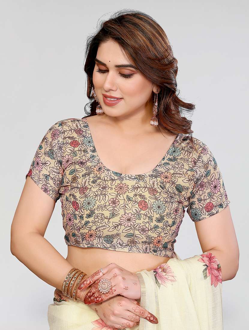women printed casual wear saree with blouse - 22384697 -  Standard Image - 4