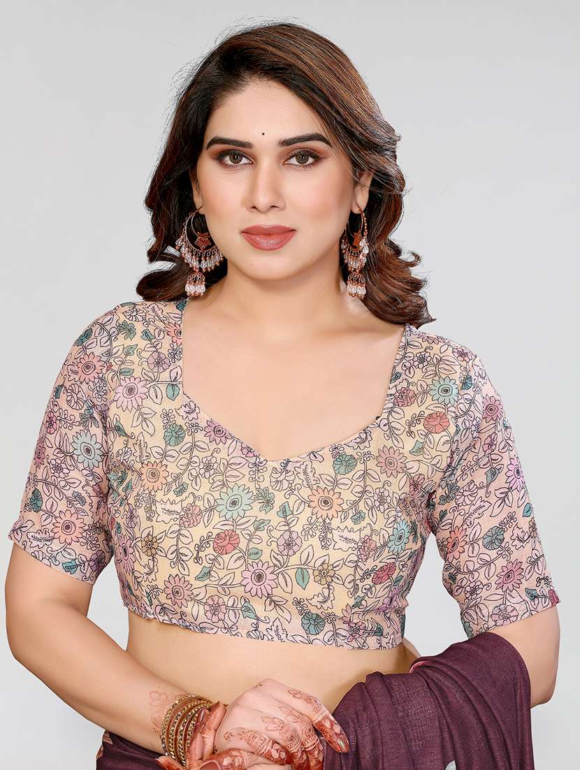 Women Printed Casual Wear Saree With Blouse - 22384698 -  Standard Image - 4
