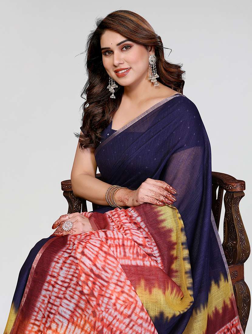women printed casual wear saree with blouse - 22384701 -  Standard Image - 1