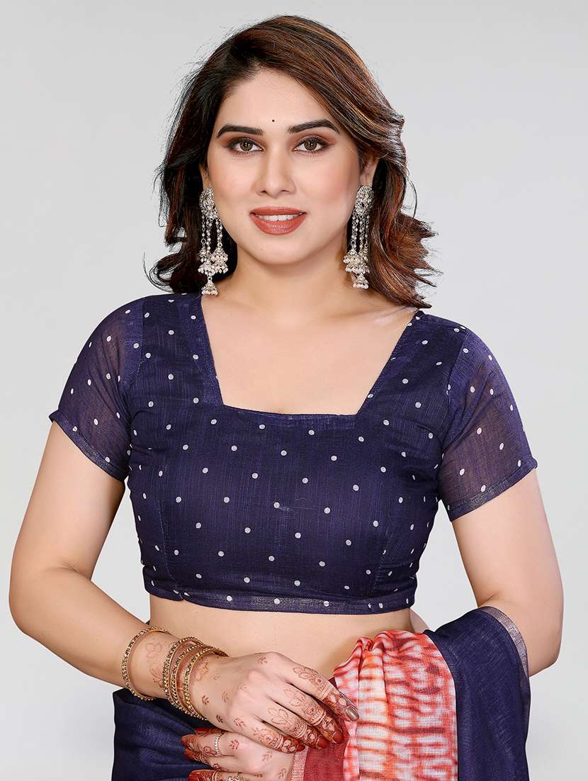 women printed casual wear saree with blouse - 22384701 -  Standard Image - 4