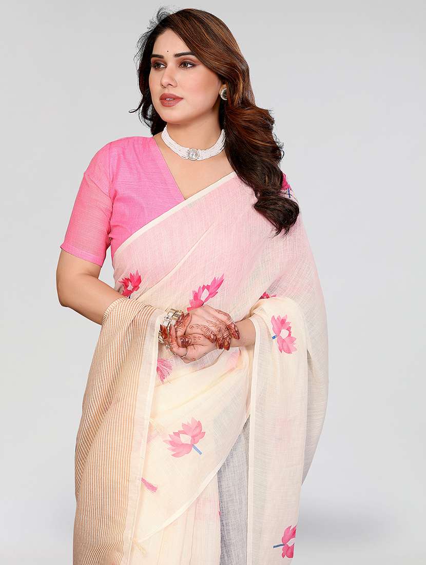 women printed casual wear saree with blouse - 22384708 -  Standard Image - 1