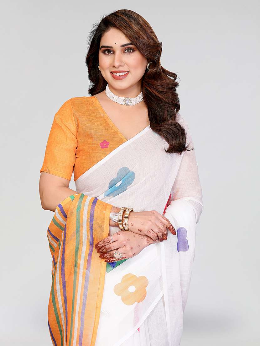 women printed casual wear saree with blouse - 22384709 -  Standard Image - 1