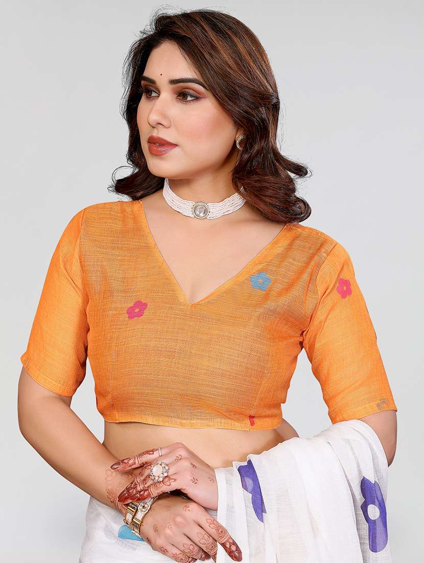 women printed casual wear saree with blouse - 22384709 -  Standard Image - 4