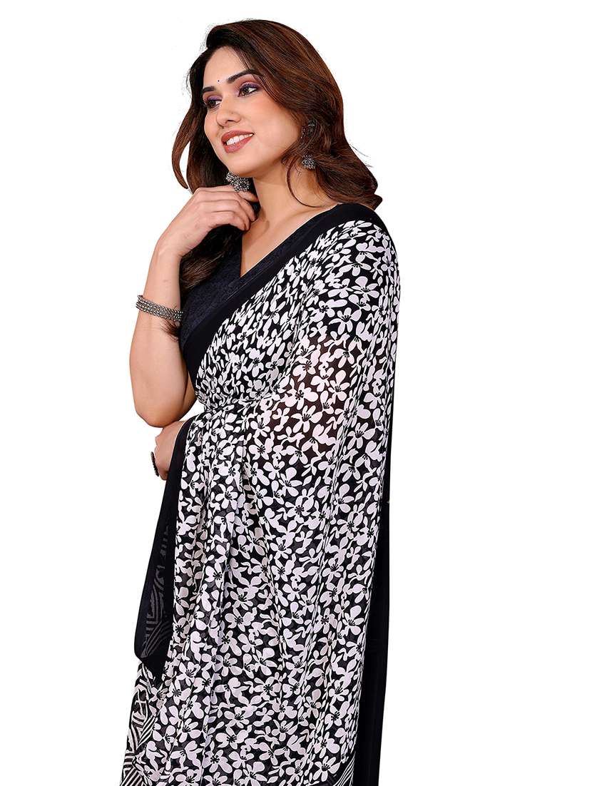 women printed casual wear saree with blouse - 22384718 -  Standard Image - 1