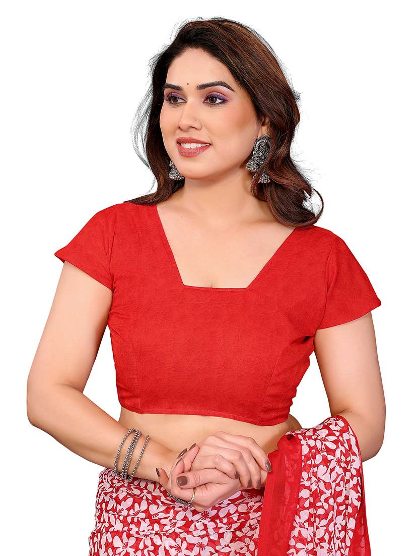 women printed casual wear saree with blouse - 22384719 -  Standard Image - 4