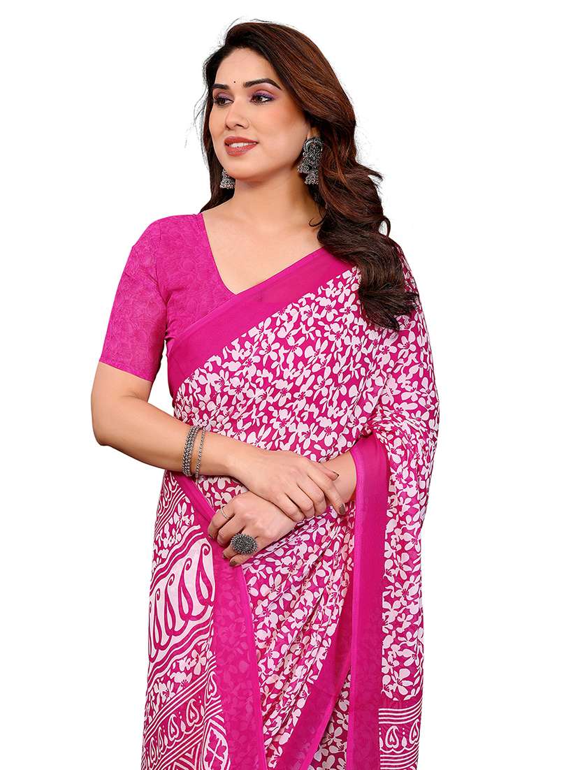 women printed casual wear saree with blouse - 22384720 -  Standard Image - 1