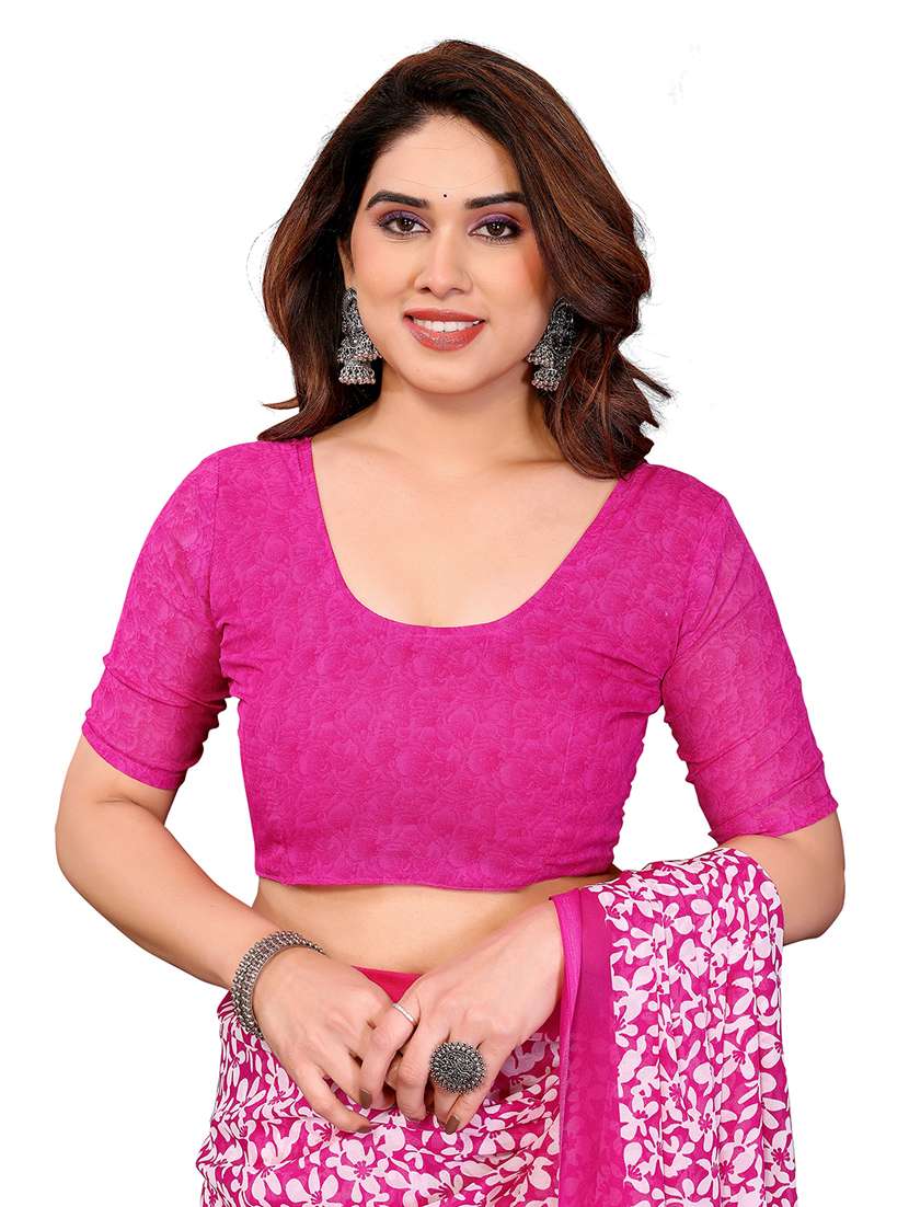 women printed casual wear saree with blouse - 22384720 -  Standard Image - 4