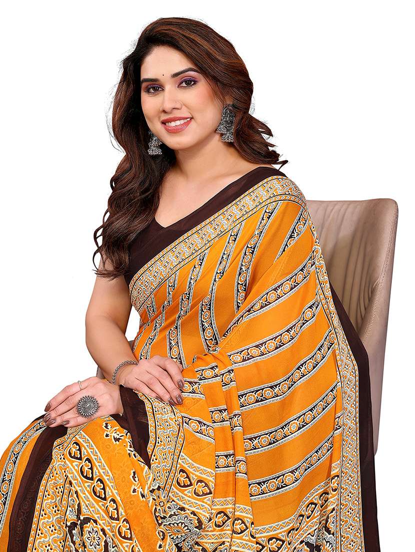 women printed casual wear saree with blouse - 22384728 -  Standard Image - 1