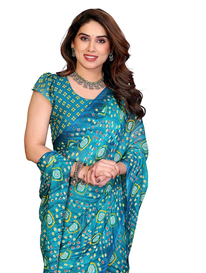 women printed casual wear saree with blouse - 22384730 -  Standard Image - 1
