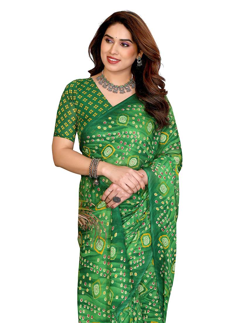 women printed casual wear saree with blouse - 22384733 -  Standard Image - 1