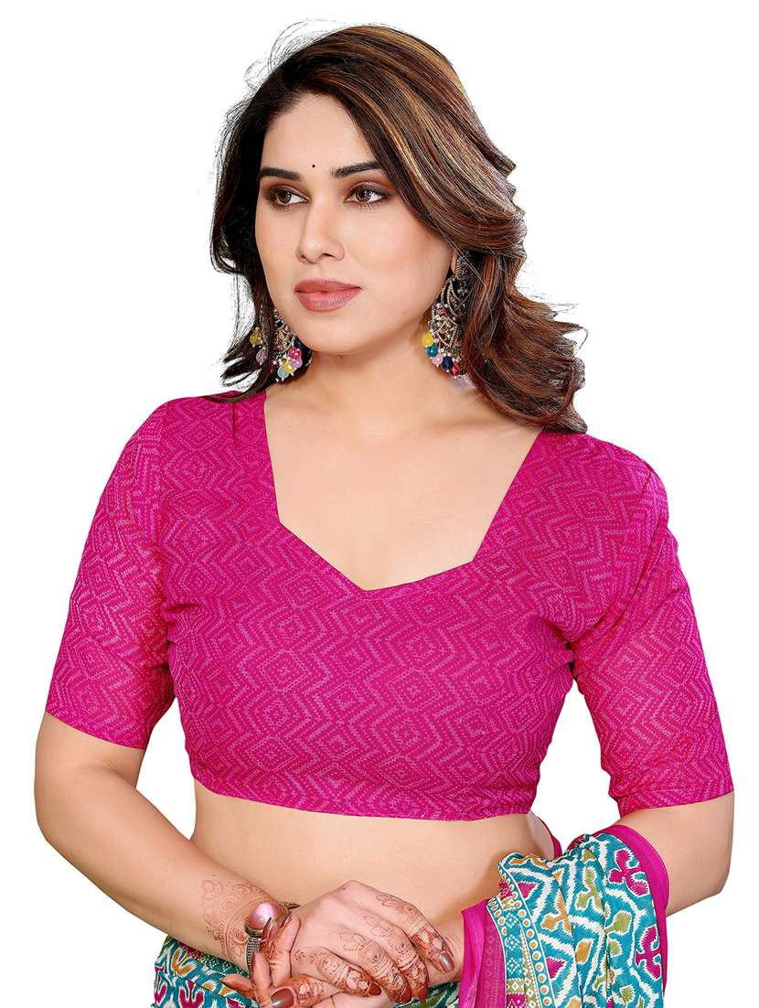 women printed casual wear saree with blouse - 22384736 -  Standard Image - 4