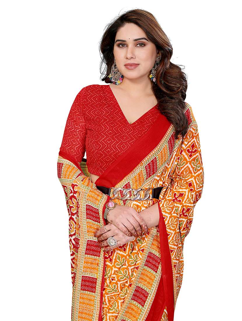 women printed casual wear saree with blouse - 22384737 -  Standard Image - 1