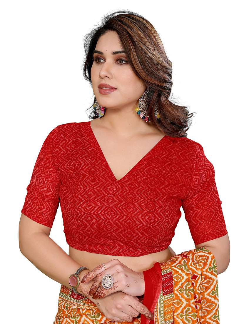 women printed casual wear saree with blouse - 22384737 -  Standard Image - 4