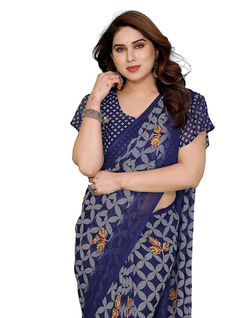 women printed casual wear saree with blouse - 22384740 -  Standard Image - 1