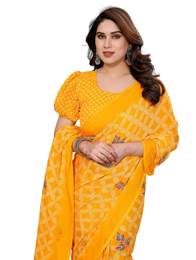 women printed casual wear saree with blouse - 22384741 -  Standard Image - 1