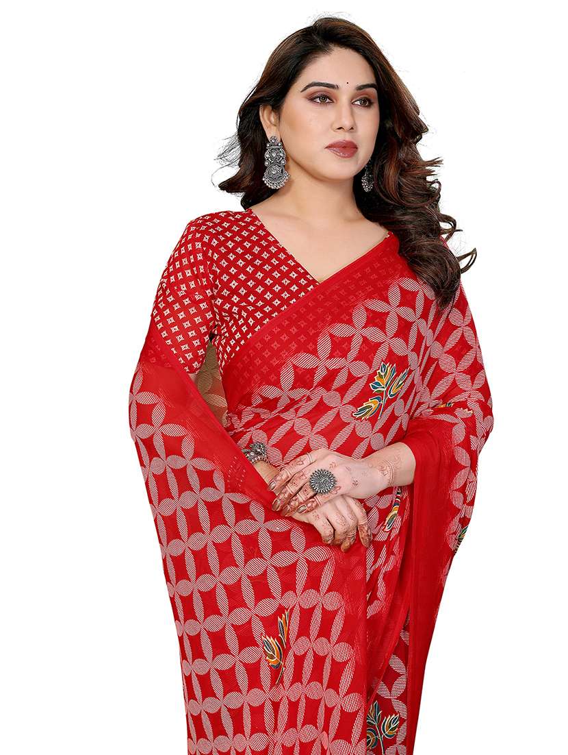women printed casual wear saree with blouse - 22384744 -  Standard Image - 1